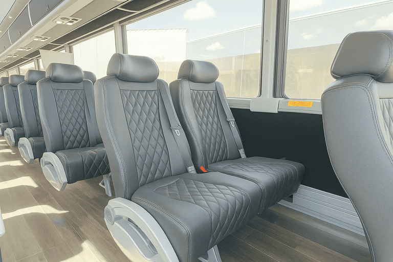 interior of Coach Bus Greeley charter bus